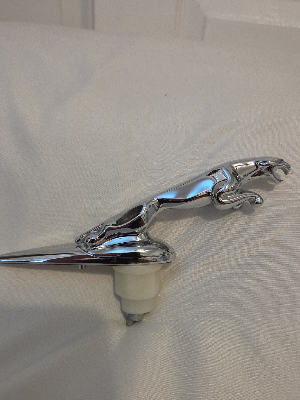 Chrome Leaping Jaguar Hood Ornament Decorative Accent - Silver